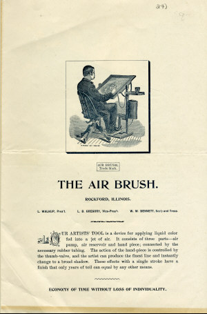 Page 1 of the 1890's Air Brush Mfg. Co. Brochure.
