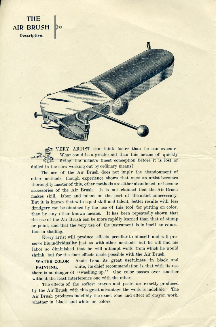 Liberty Walkup: An 1890's Air Brush Mfg. Co. Brochure