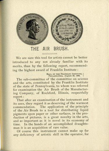Page 3 of the 1880's Air Brush Mfg. Co. Brochure.