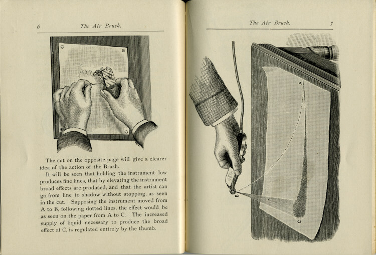Pages 6 & 7 of the 1880's Air Brush Mfg. Co. Brochure.