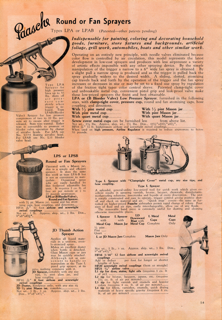 The Airbrush History 1932 Paasche Air Brush Co. Catalog