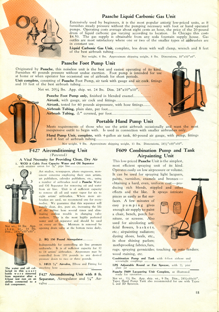 The Airbrush History 1932 Paasche Air Brush Co. Catalog