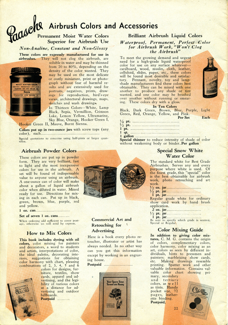 The Airbrush History 1932 Paasche Air Brush Co. Catalog