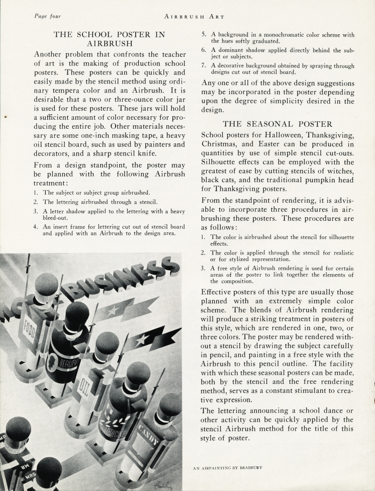 Back to the Paasche 1942 "Airbrush Art" Index Page - Airbrush history from The Airbrush Museum featuring Paasche, Wold, Walkup, Iwata, Aerograph, Badger,  and  more!