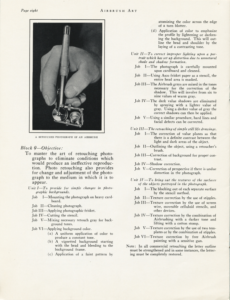 Back to the Paasche 1942 "Airbrush Art" Index Page - Airbrush history from The Airbrush Museum featuring Paasche, Wold, Walkup, Iwata, Aerograph, Badger,  and  more!